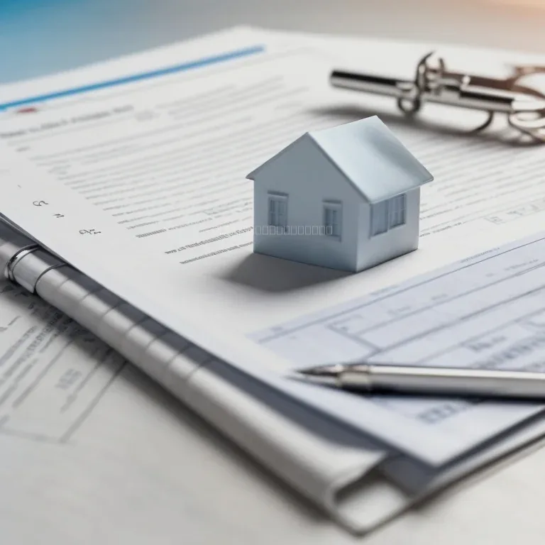 Documentos e contratos imobiliários sobre mesa